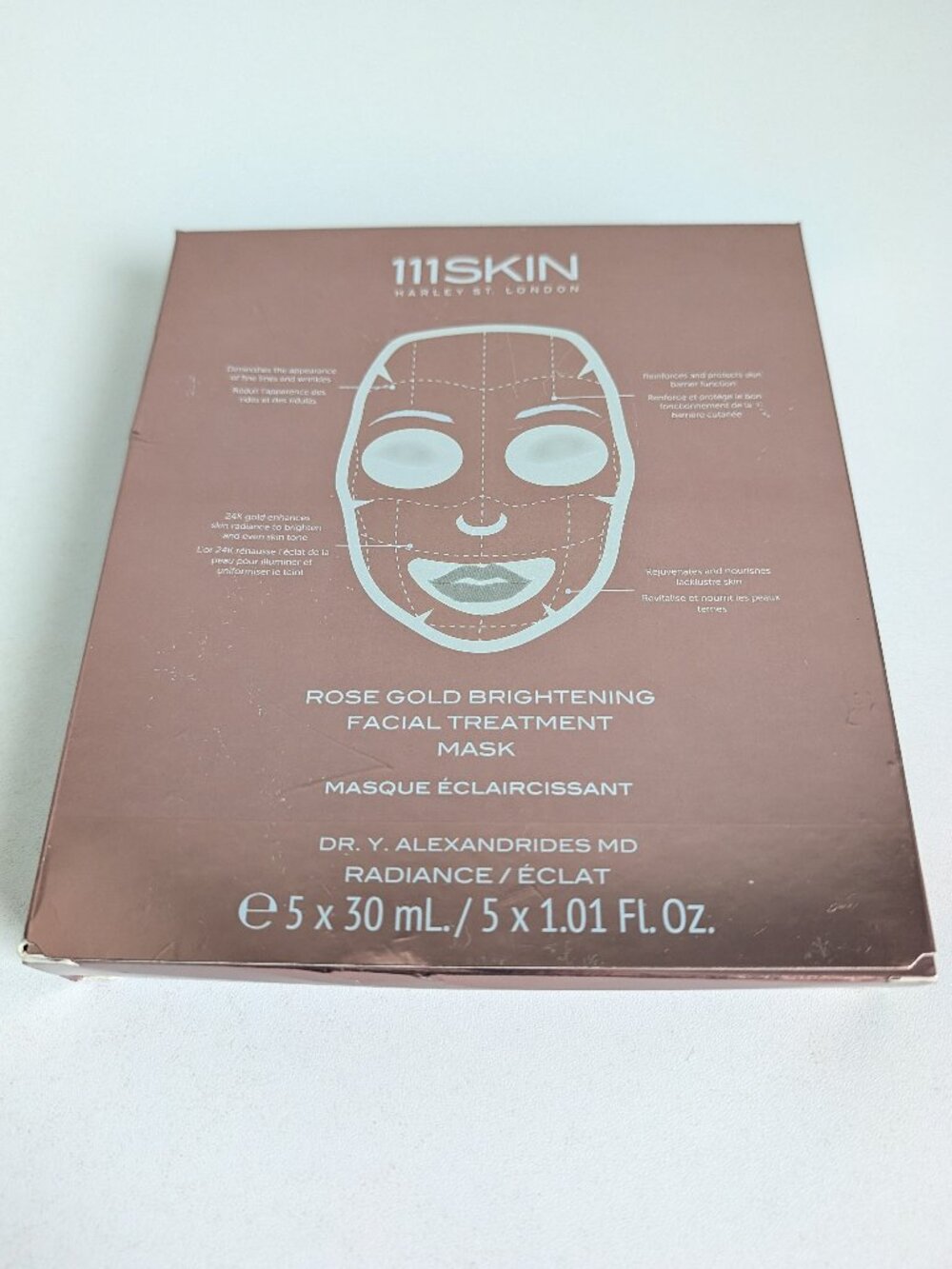 111SKIN Rose Gold Brightening Facial Treatment Mask 5 SEALED Masks in Box
